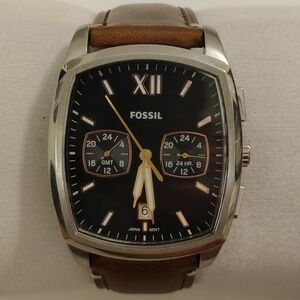 Fossil FS5356 Knox Dual Time Brown Leather